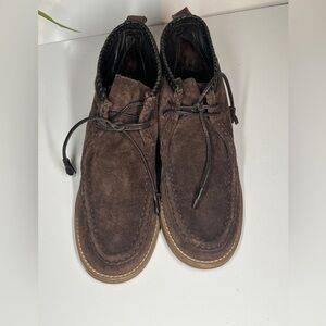 JACK ROGERS‎ Brown whipstitch suede lace up chukka boots size 9.